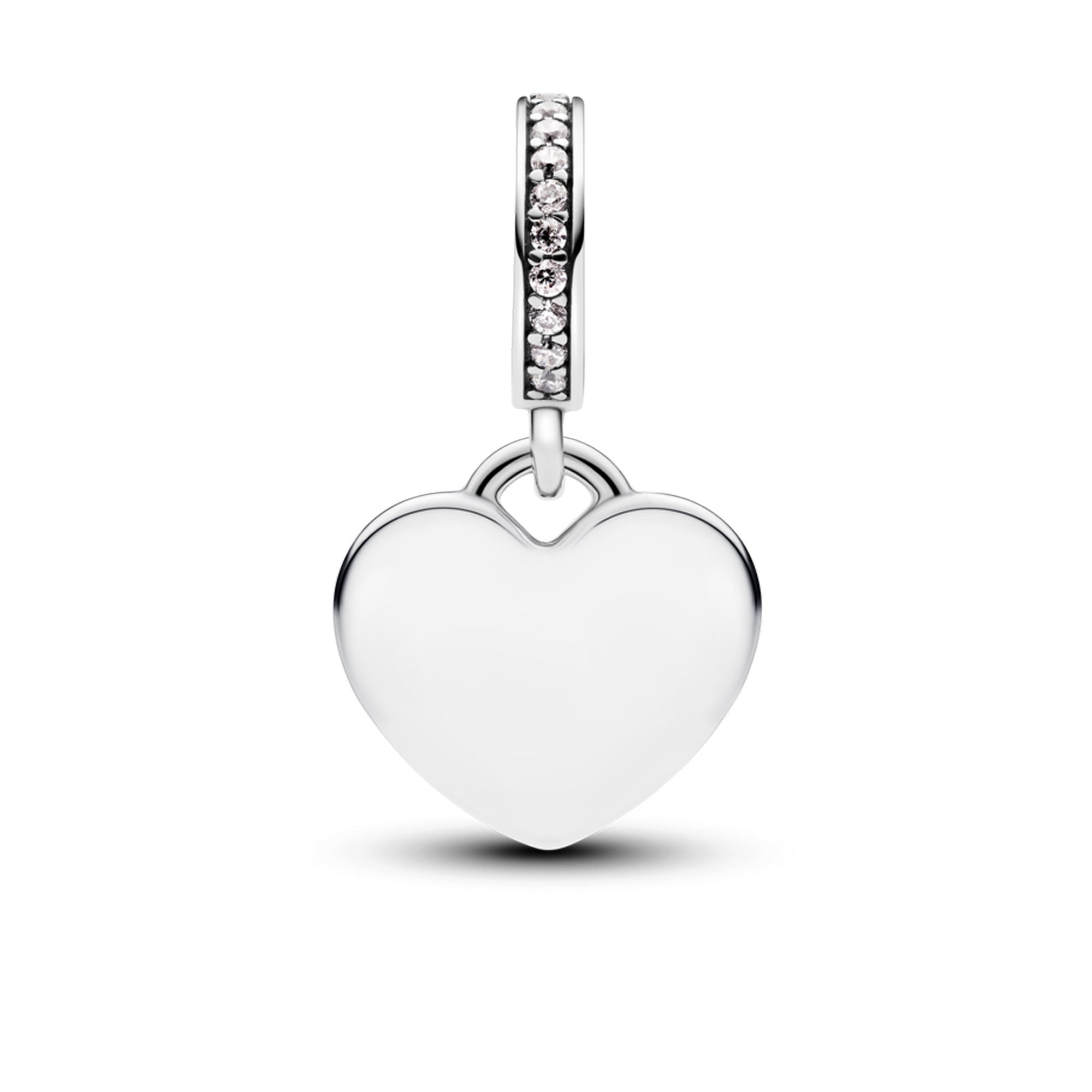 Baking Tools Heart Sterling Silver Dangle With Clear Cubic Zirconia, White, Black And Brown Enamel