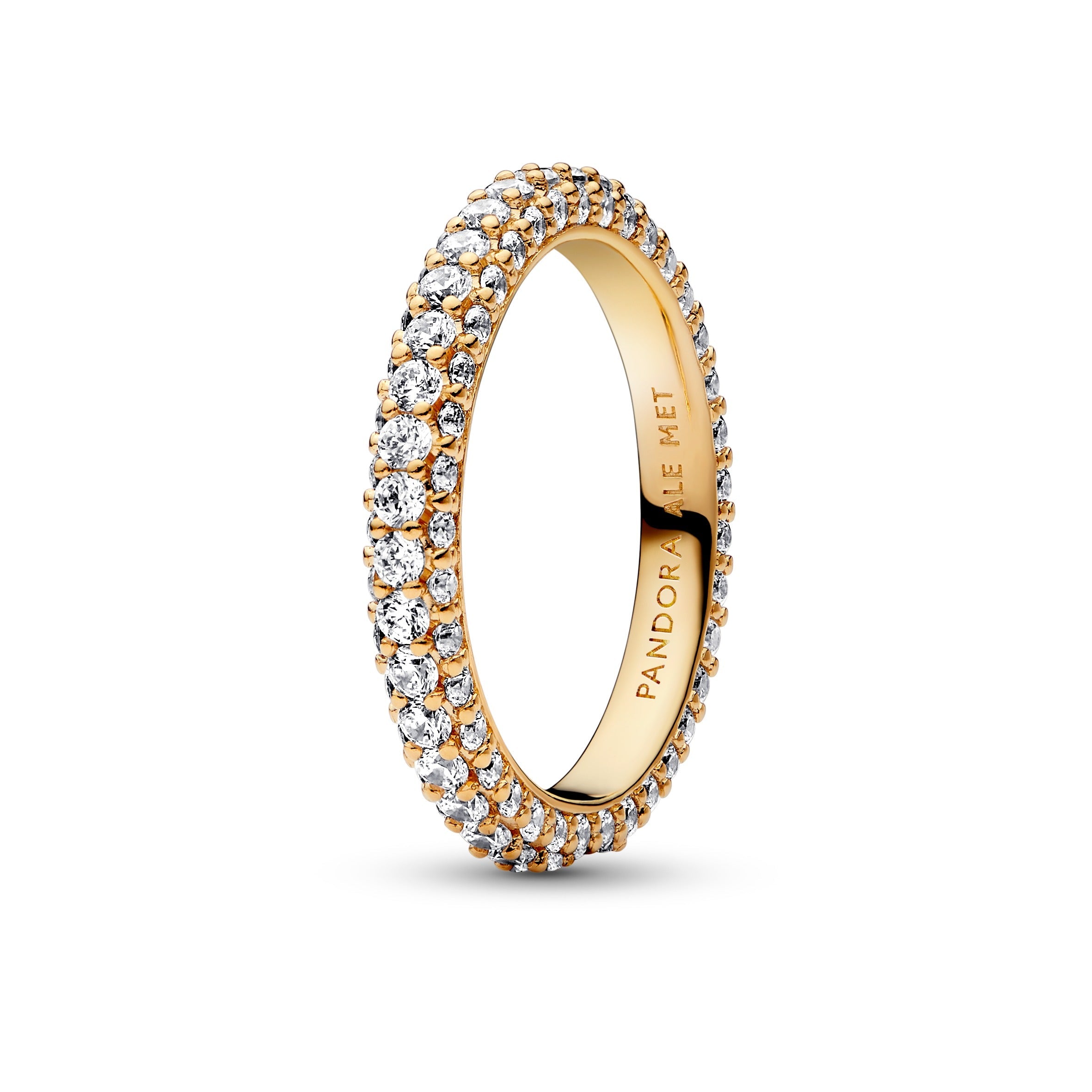 14K Gold-Plated Ring With Clear Cubic Zirconia