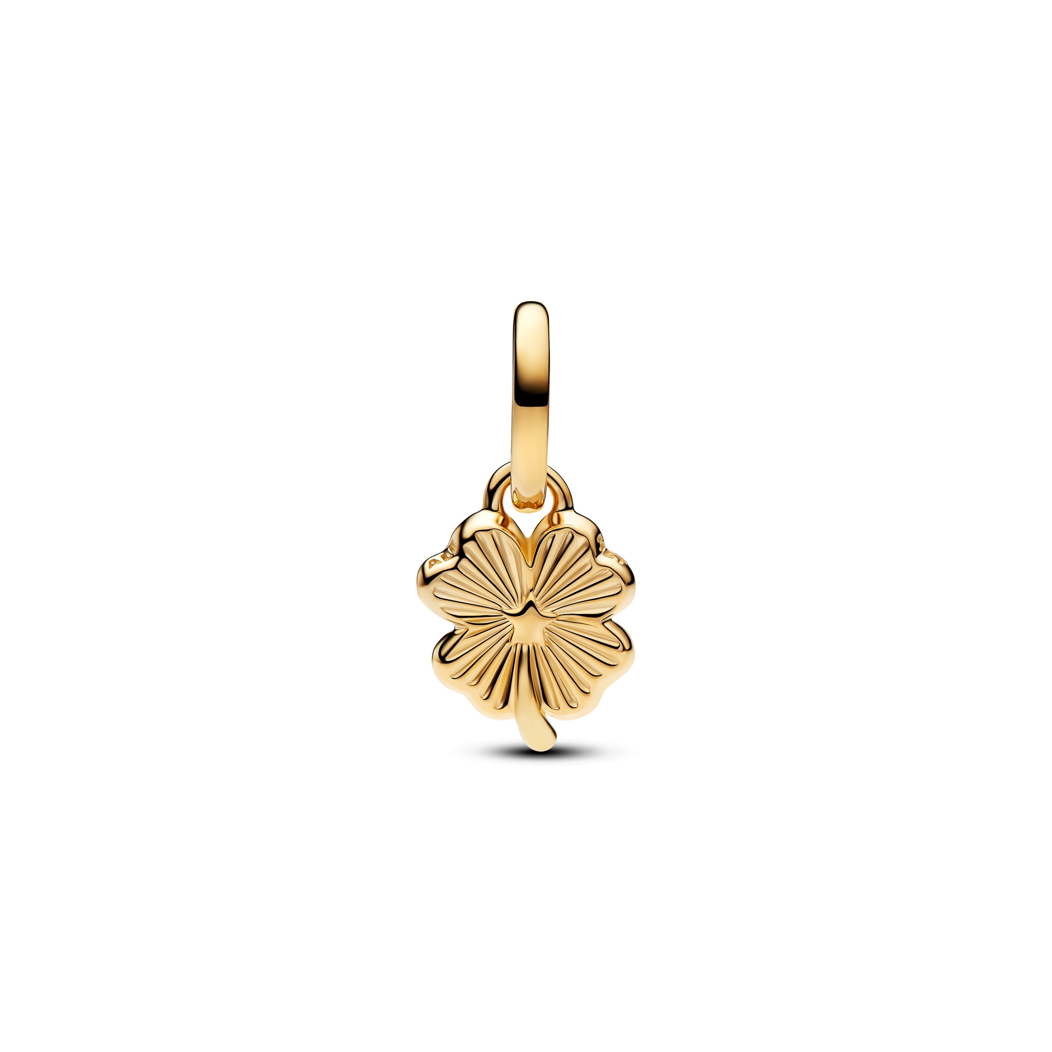 Clover 14K Gold-Plated Unique Metal Blend Mini Dangle With White Bioresin Man-Made Mother Of Pearl