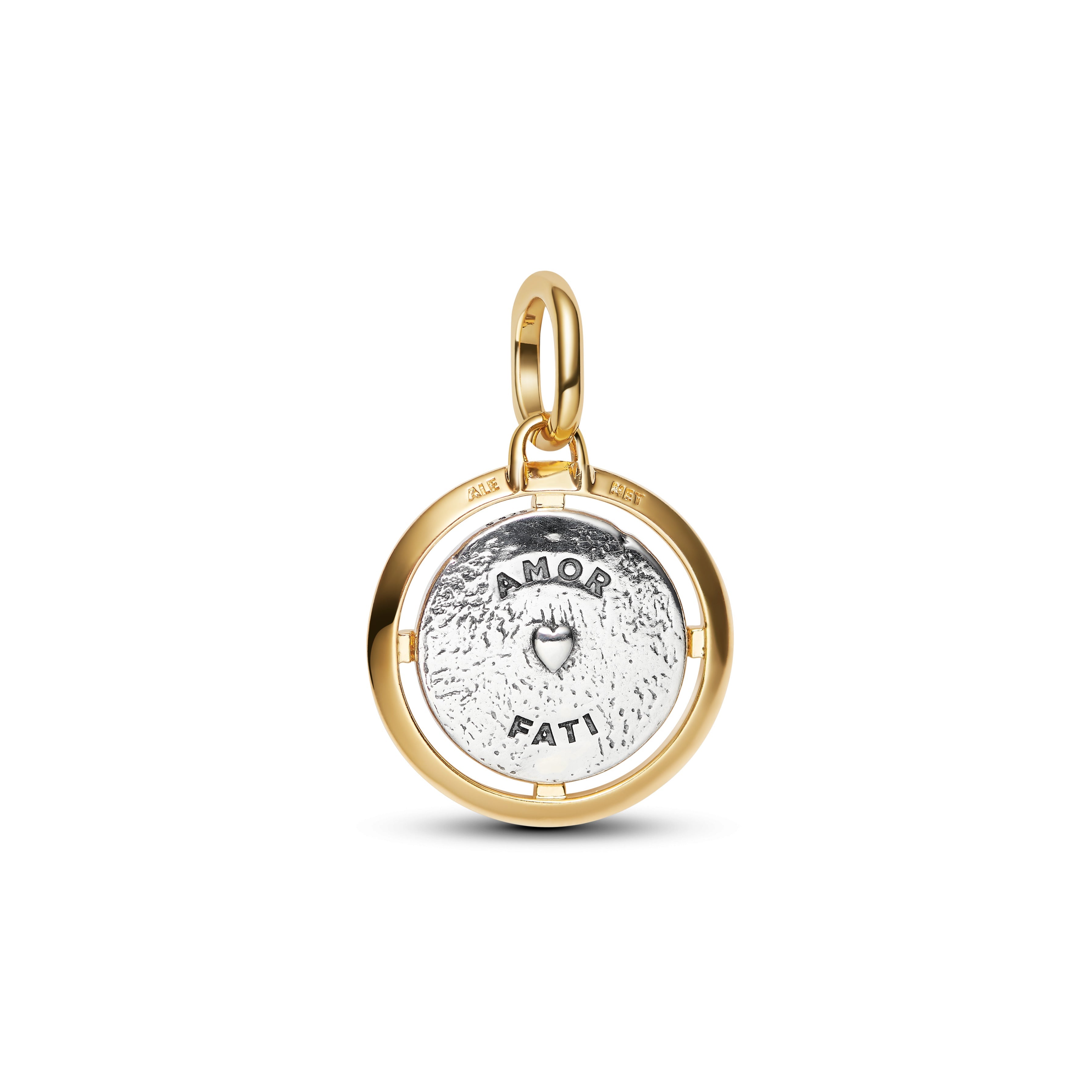 Cupids Sterling Silver And 14K Gold-Plated Medallion With Clear Cubic Zirconia