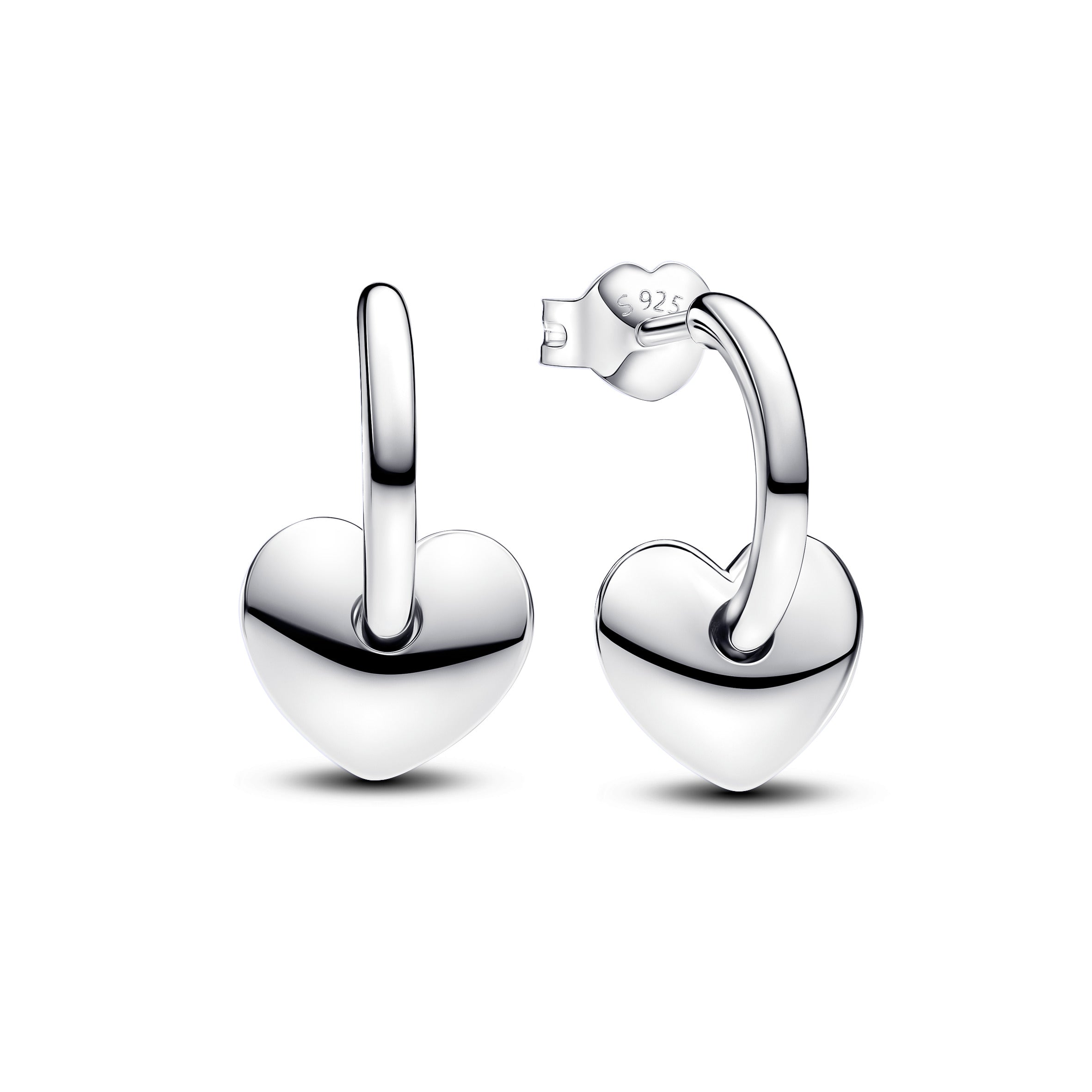 Heart Sterling Silver Hoop Earrings