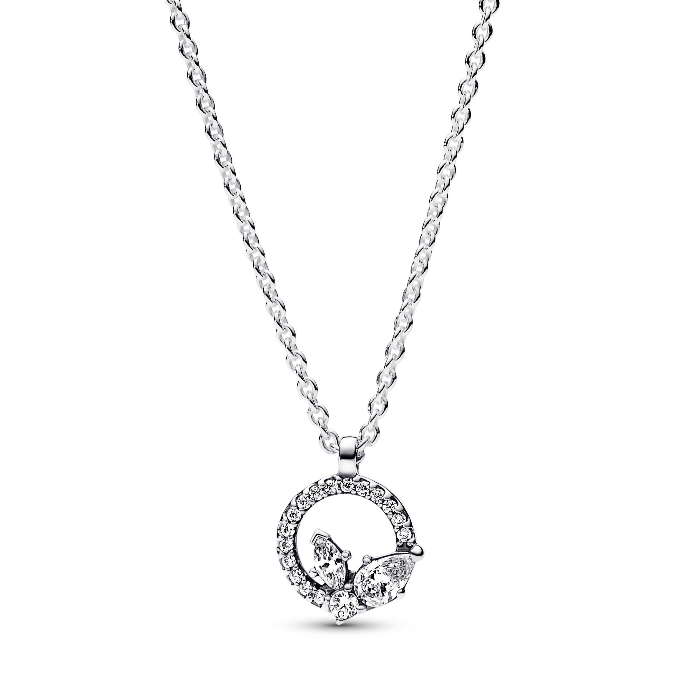 Herbarium Cluster Sterling Silver Collier With Clear Cubic Zirconia