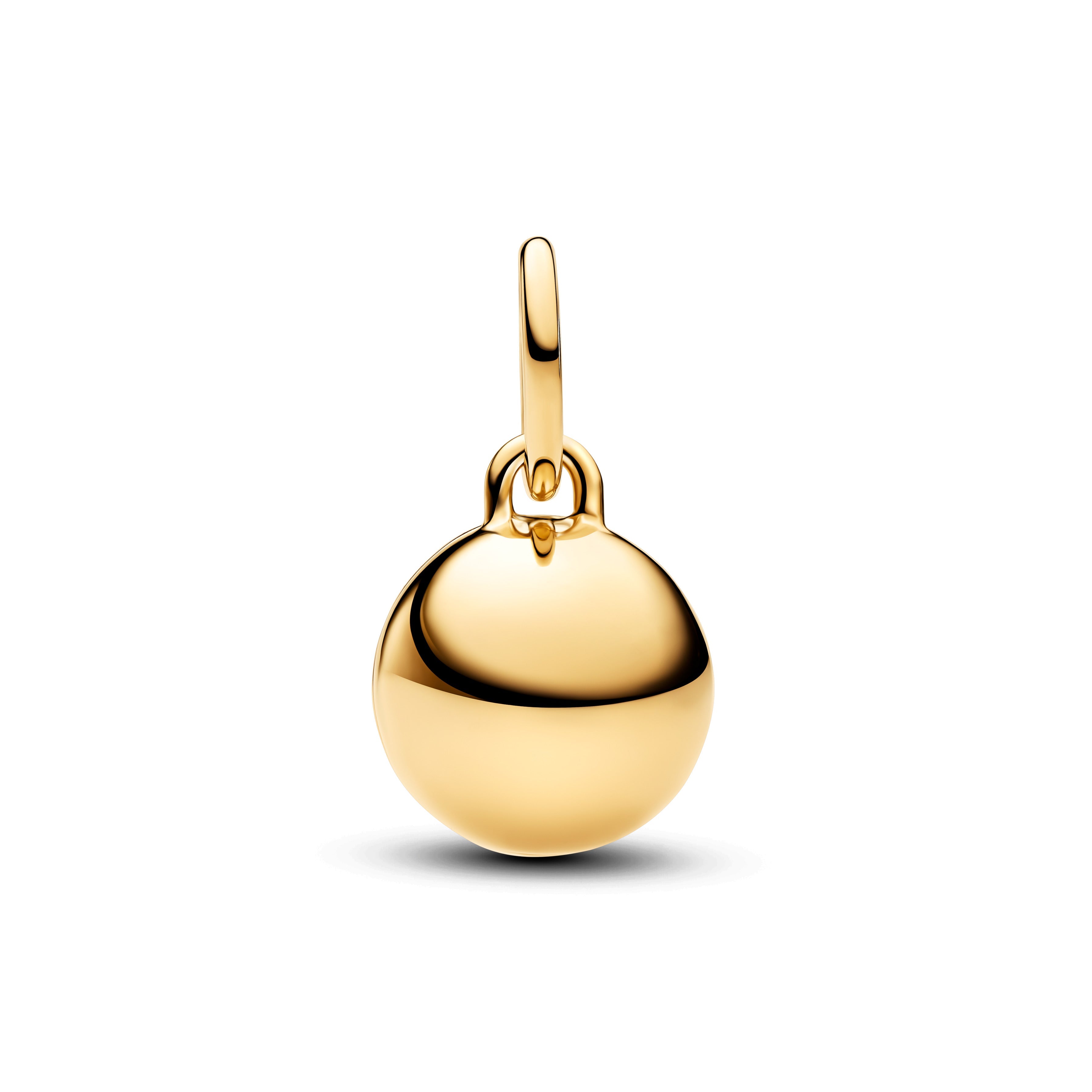 Openable Mom Ball 14K Gold-Plated Dangle With Clear Cubic Zirconia And Black Enamel