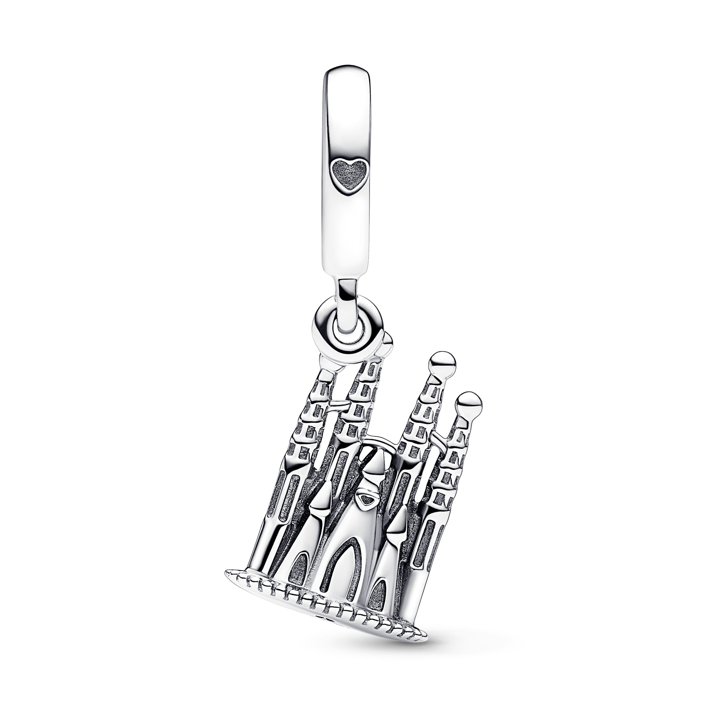 Sagrada Familia Sterling Silver Dangle With Clear Cubic Zirconia