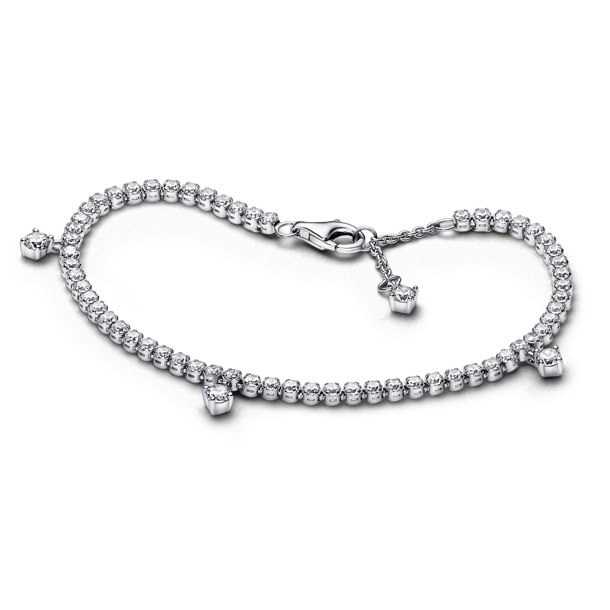 Sterling Silver Bracelet With Clear Cubic Zirconia