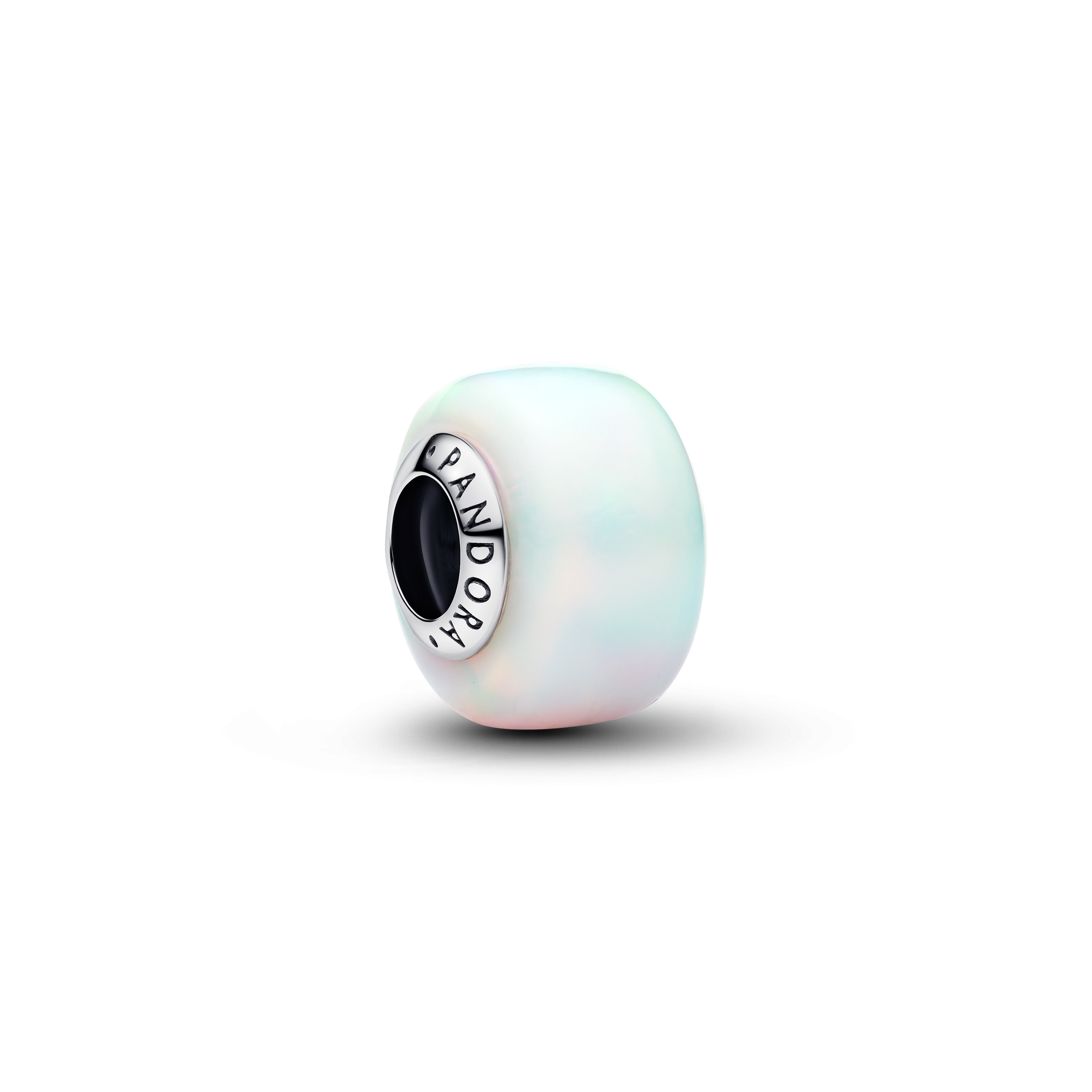 Sterling Silver Charm With Aurora Lab-Grown Opal Resin