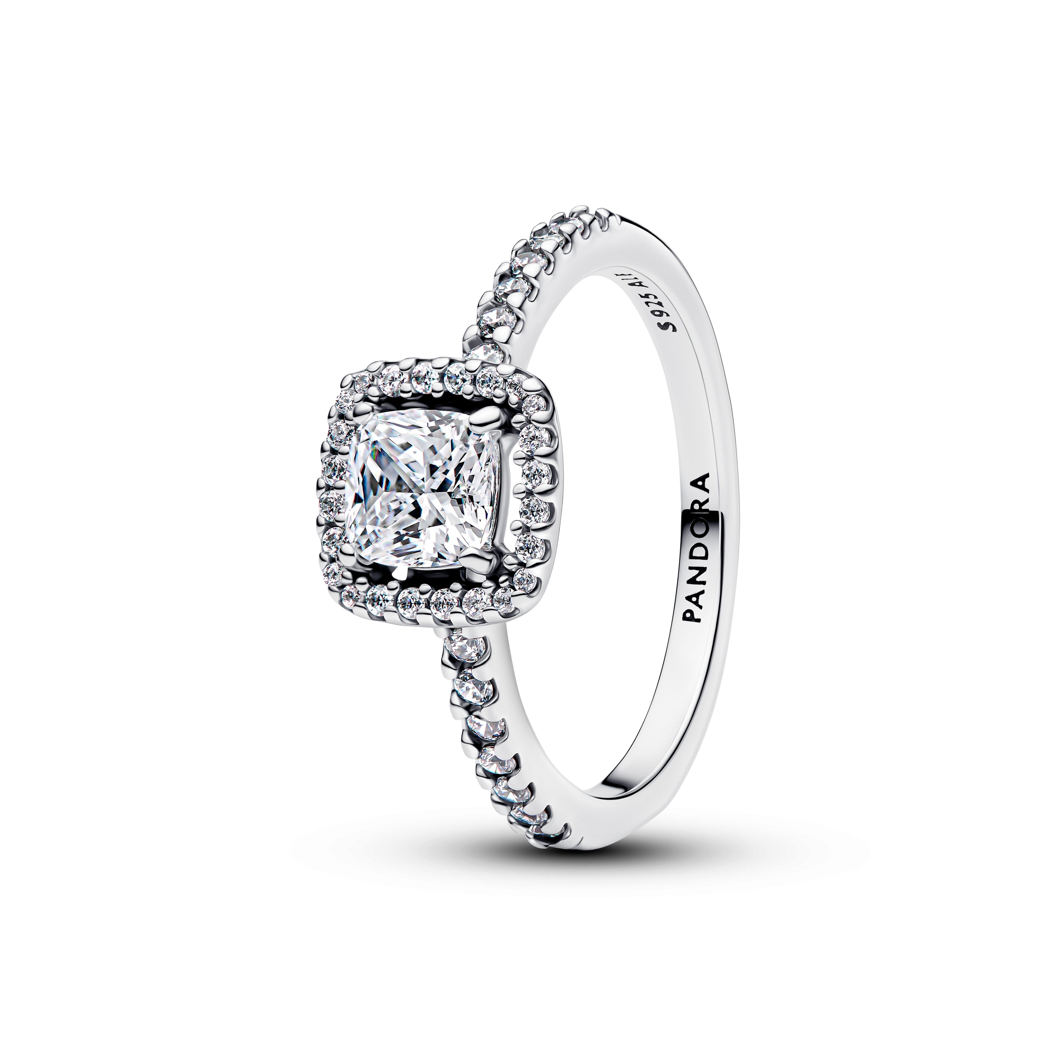 Sterling Silver Ring With Clear Cubic Zirconia