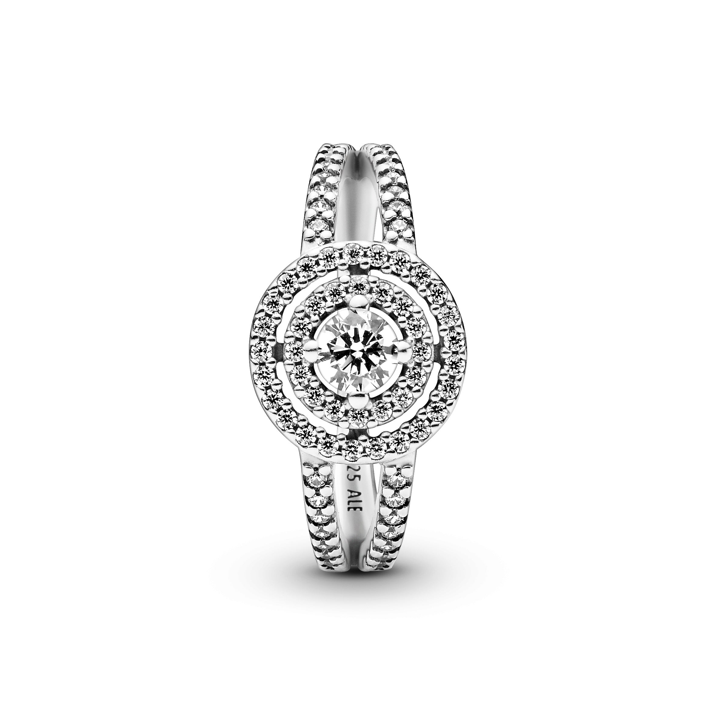 Sterling Silver Ring With Clear Cubic Zirconia