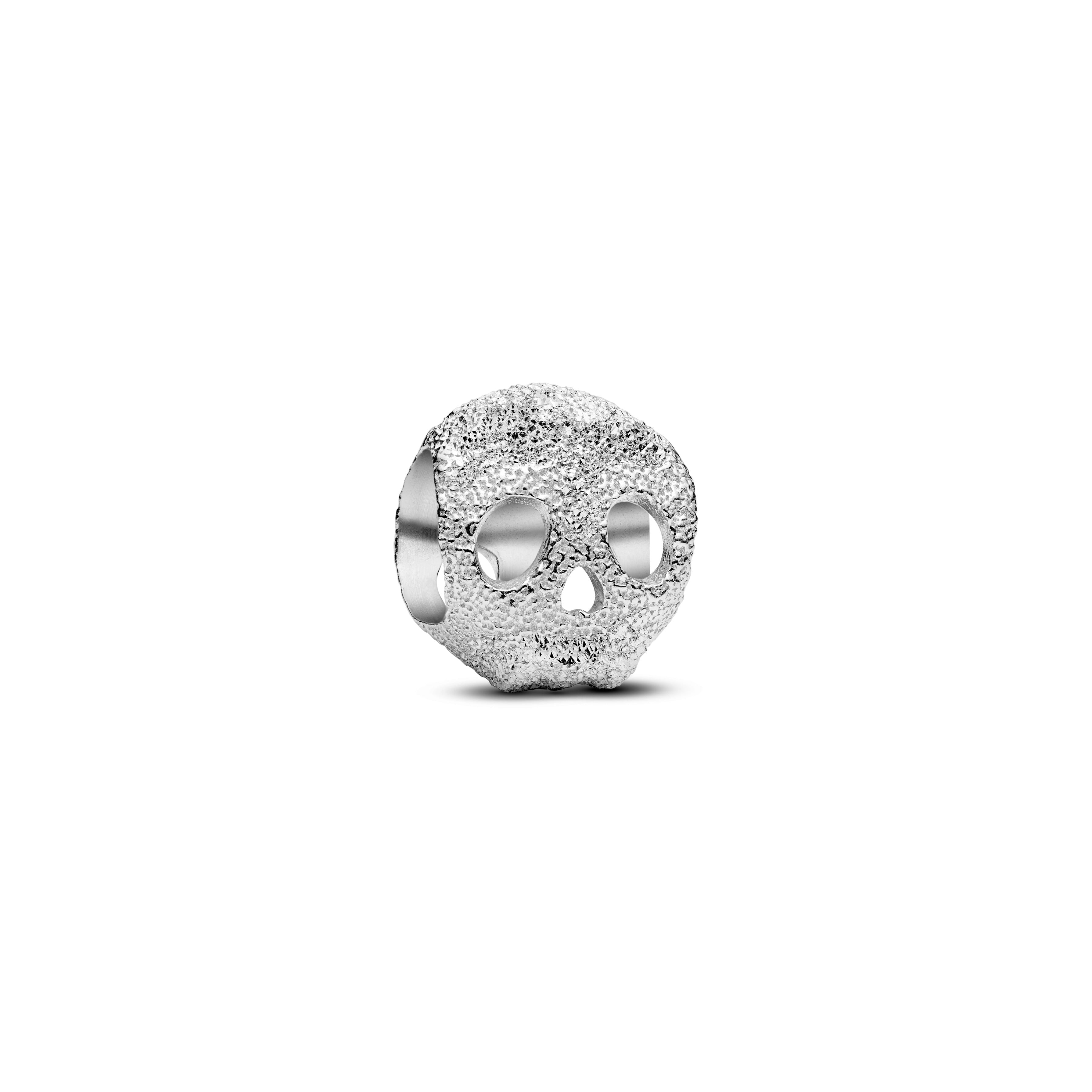 Textured Skull Sterling Silver Mini Charm