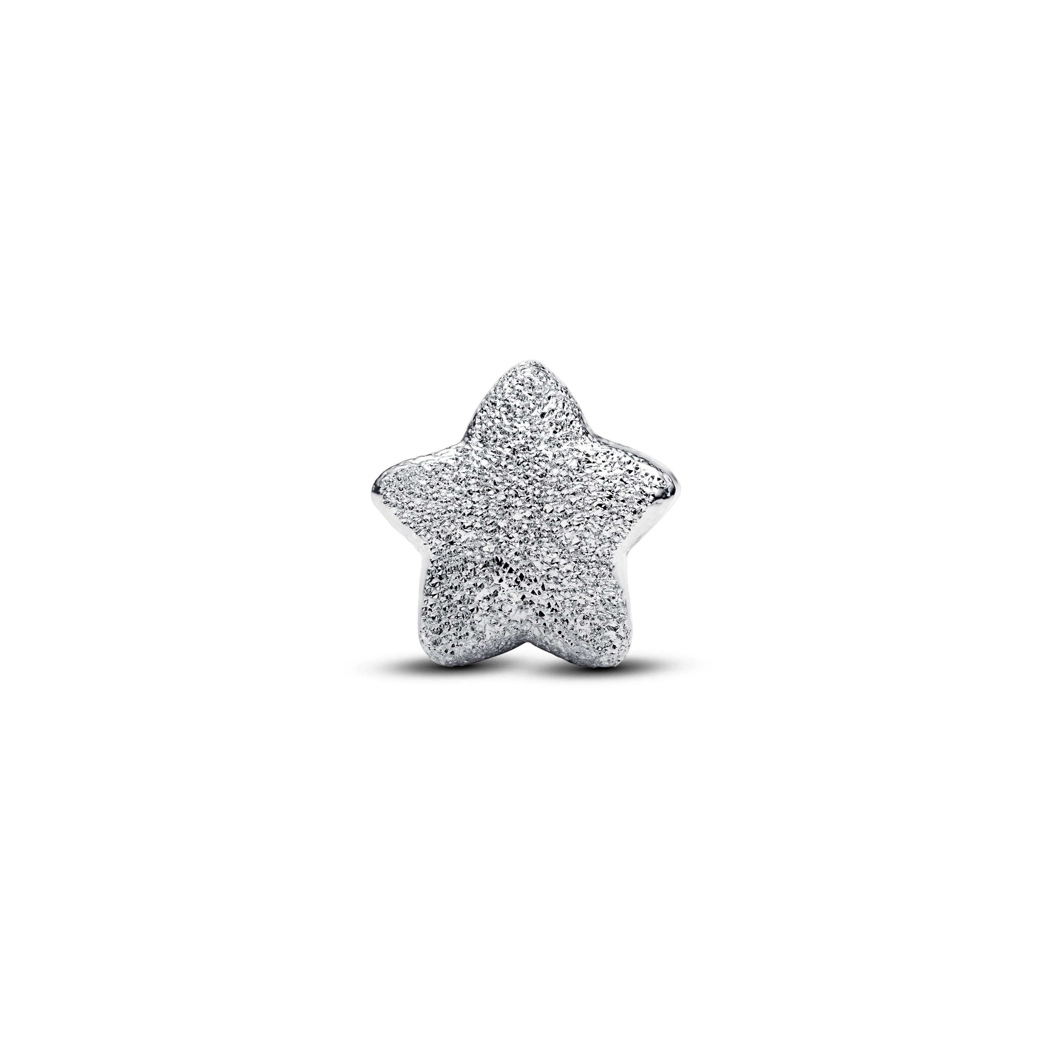 Textured Star Sterling Silver Mini Charm