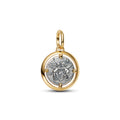 Cupids Sterling Silver And 14K Gold-Plated Medallion With Clear Cubic Zirconia