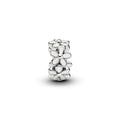 Daisy Silver Spacer With White Enamel
