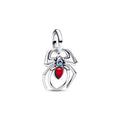 Marvel Spider Sterling Silver Dangle With Sky Blue And Fuchsia Rose Crystal