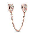 14K Rose Gold-Plated Safety Chain With Clear Cubic Zirconia And Silicone Grip