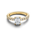 14K Gold-Plated Ring With Clear Cubic Zirconia