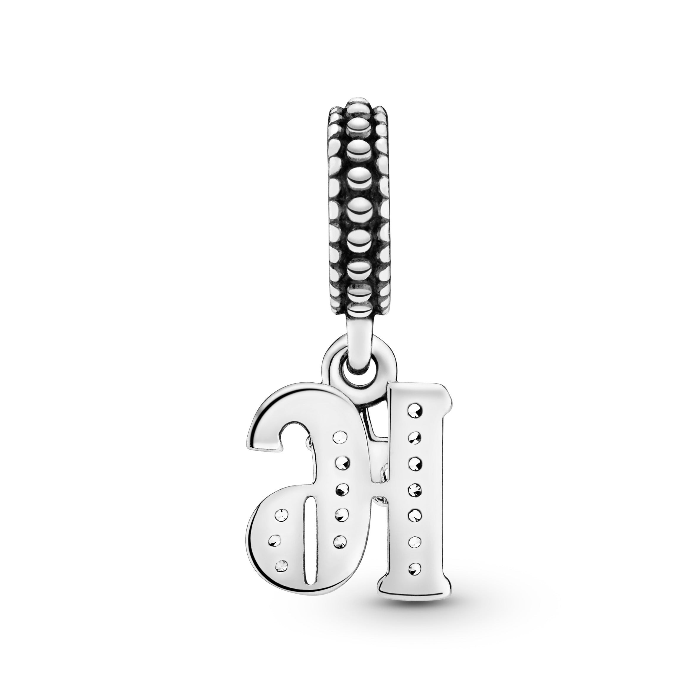 16 Silver Dangle With Clear Cubic Zirconia