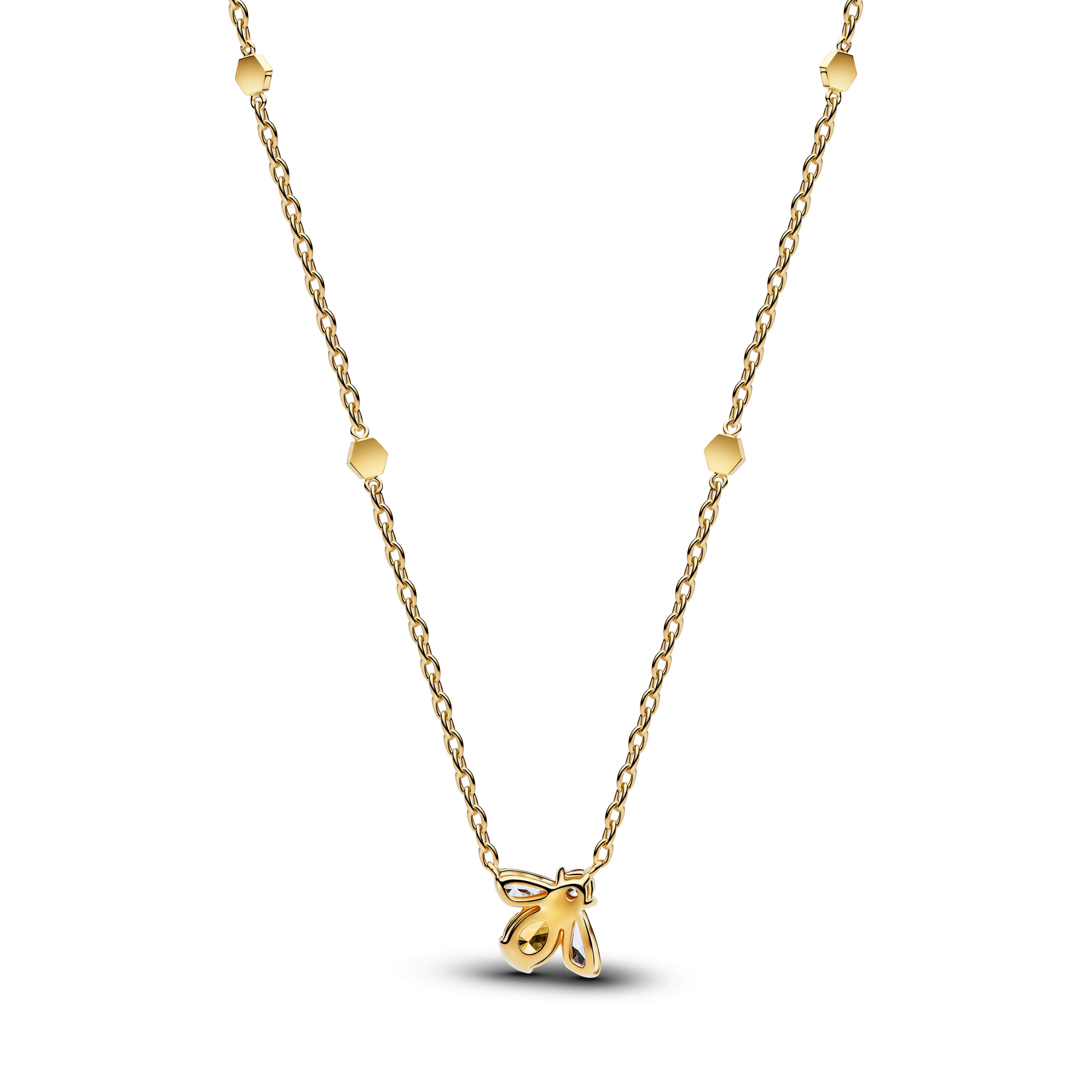 Bee 14K Gold-Plated Collier With Vibrant Yellow And Clear Cubic Zirconia
