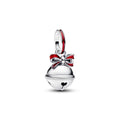 Bell Sterling Silver Dangle With Red Enamel
