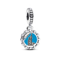 Burj Al Arab Sterling Silver Dangle With Blue And Black Enamel