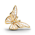 Butterfly 14K Gold-Plated Charm With Clear Cubic Zirconia And Clear Uv Resin