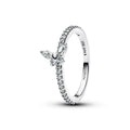 Butterfly Sterling Silver Ring With Clear Cubic Zirconia
