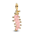 Caterpillar 14K Gold-Plated Dangle With Clear Cubic Zirconia And Pink Murano Glass