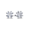 Clover Sterling Silver Stud Earrings With Clear Cubic Zirconia