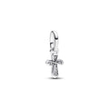 Cross Sterling Silver Mini Dangle With Clear Cubic Zirconia