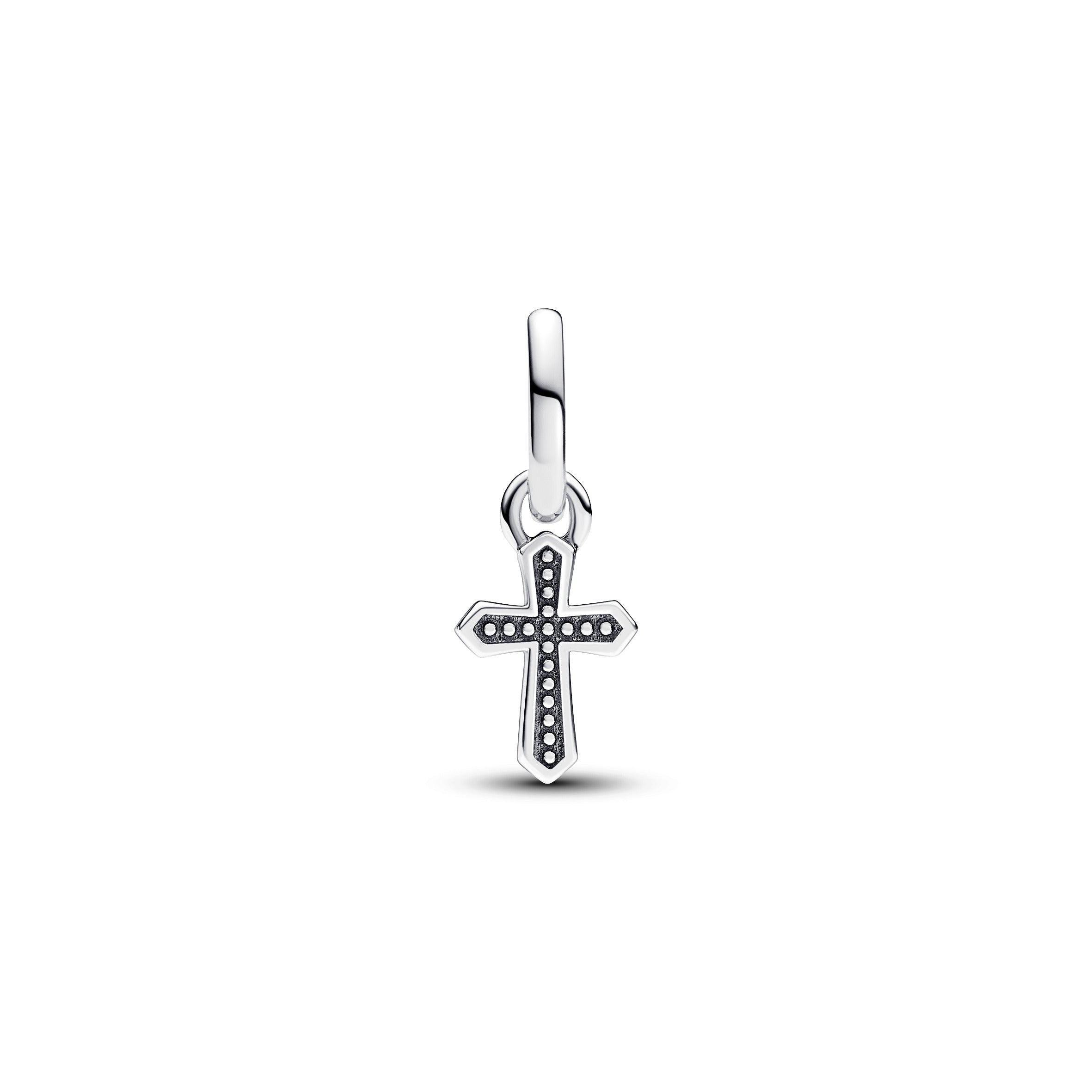 Cross Sterling Silver Mini Dangle With Clear Cubic Zirconia