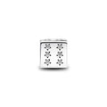 Dice Sterling Silver Charm With Clear Cubic Zirconia