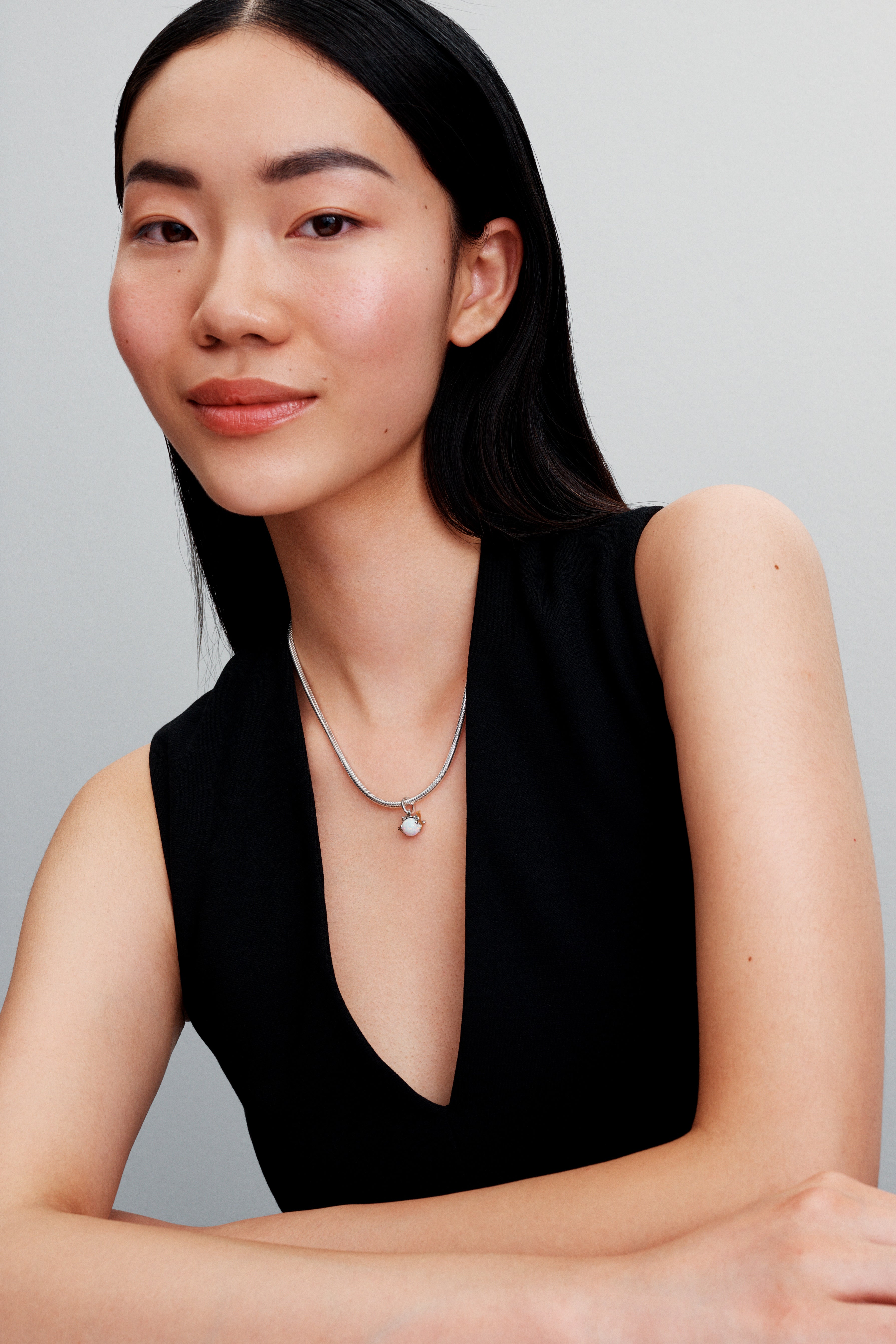 Disney Chip And Dale Sterling Silver Dangle With White Lab-Created Opal And Brown Enamel