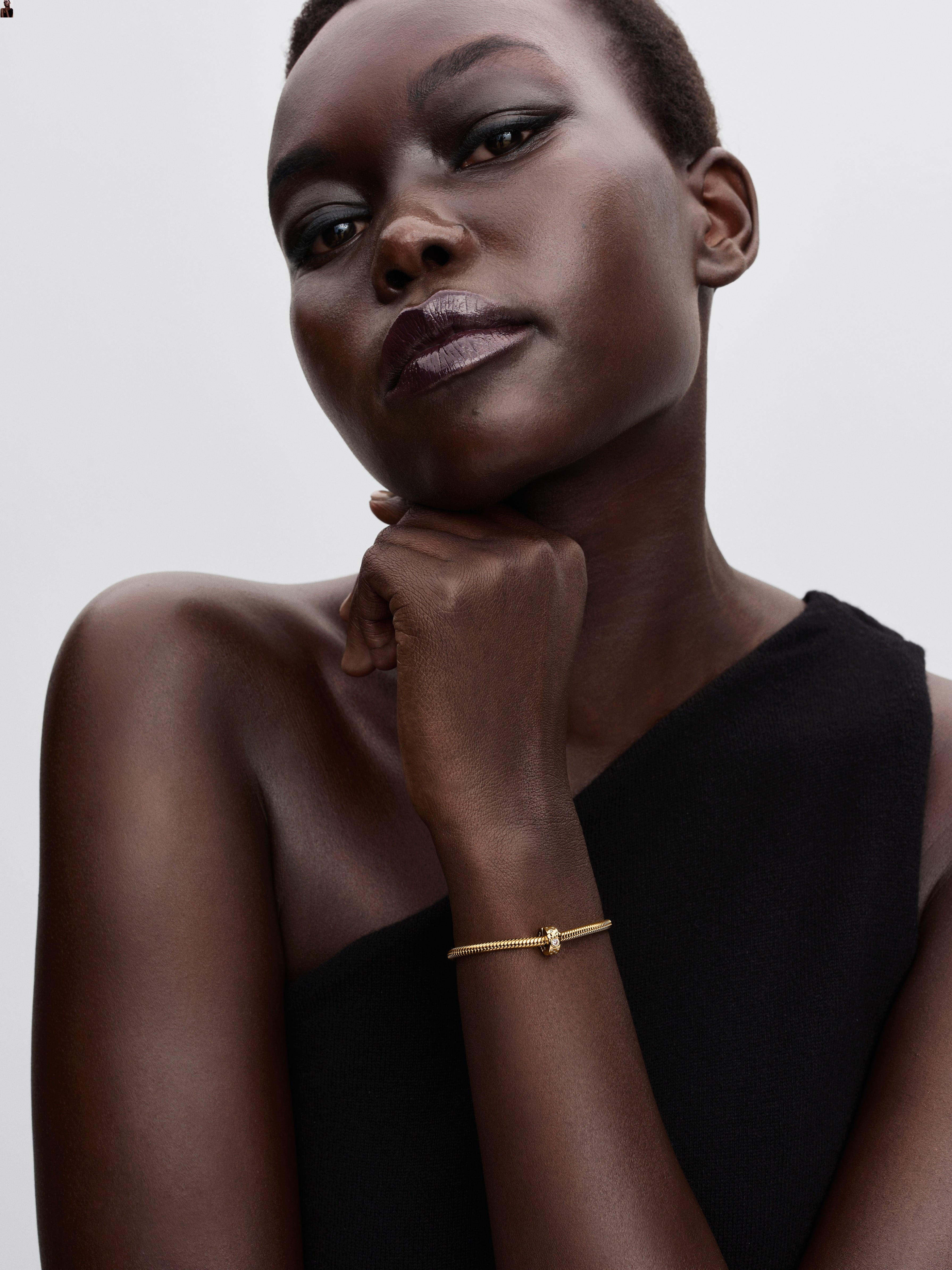 Disney Mickey And Minnie Mouse 14K Gold-Plated Clip With Clear Cubic Zirconia And Silicone Grip