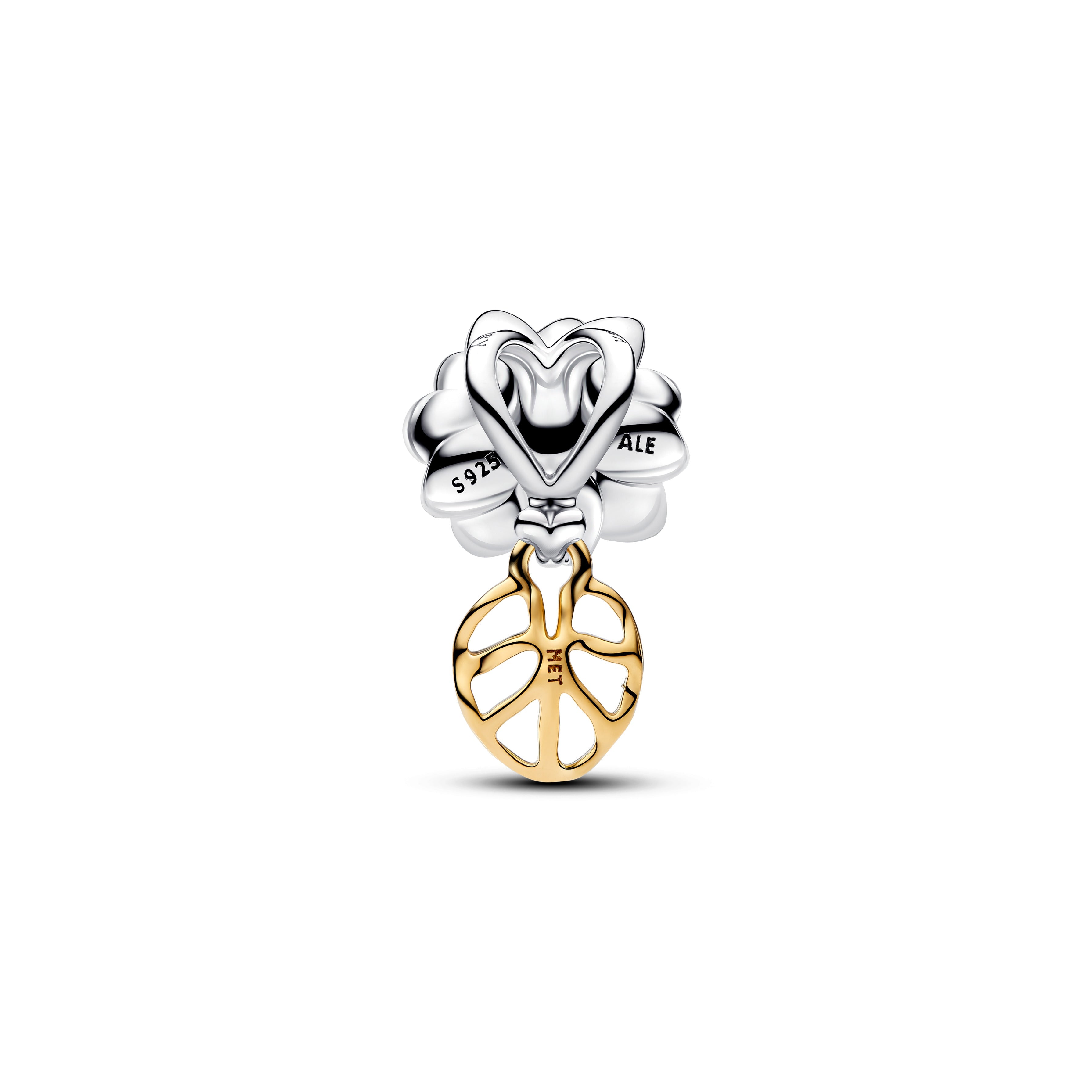 Disney Tiana Sterling Silver And 14K Gold-Plated Charm With 0.012 Ct Tw G-I Vs+ Round Brilliant Very Good Cut Lab-Grown Diamond