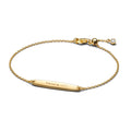 Engravable 14K Gold-Plated Bar Bracelet With Clear Cubic Zirconia