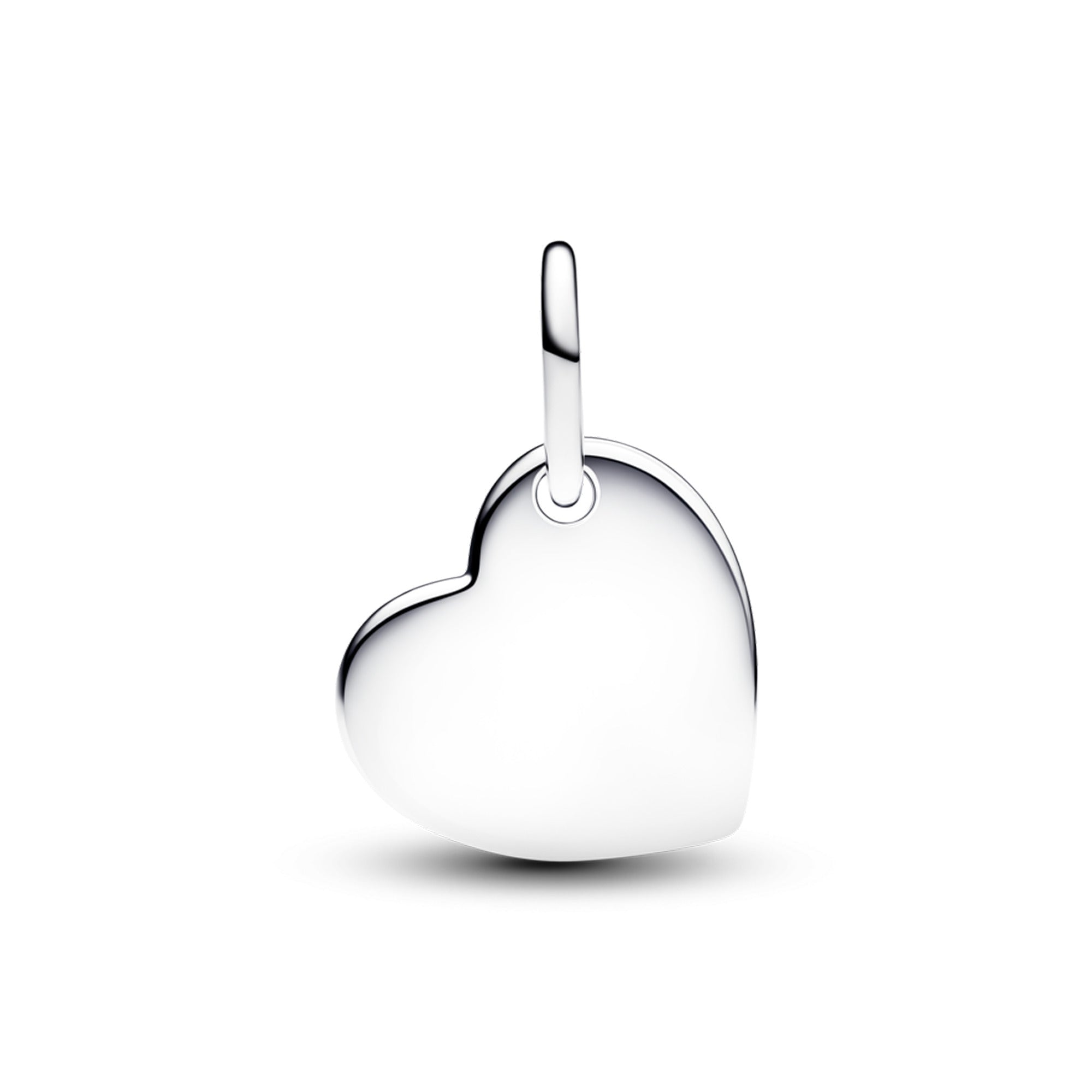 Engravable Heart Sterling Silver Dangle With White Bioresin Man-Made Mother Of Pearl