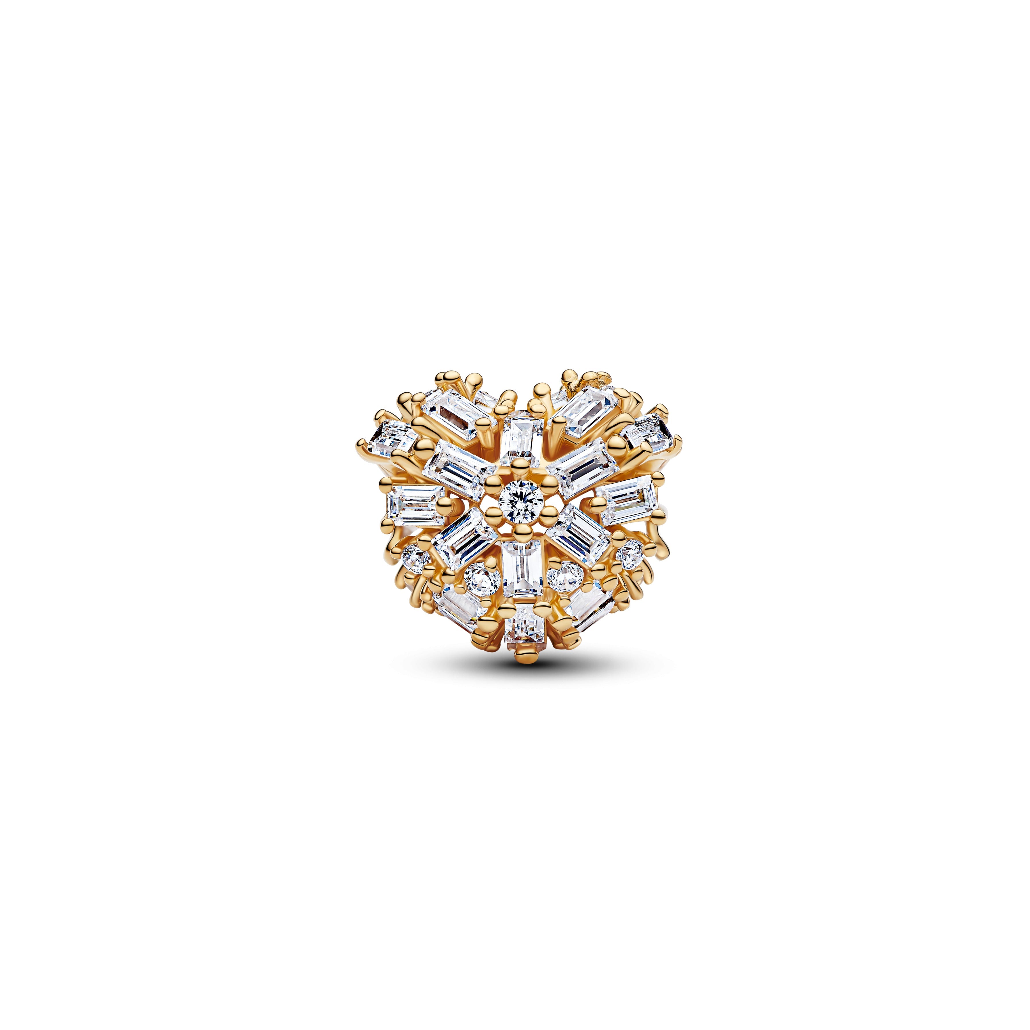 Heart 14K Gold-Plated Charm With Clear Cubic Zirconia