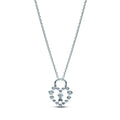 Heart Padlock Sterling Silver Pendant Necklace With Clear Cubic Zirconia