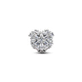Heart Sterling Silver Charm With Clear Cubic Zirconia