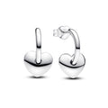 Heart Sterling Silver Hoop Earrings