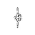 Heart Sterling Silver Ring With Clear Cubic Zirconia