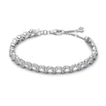 Heart Sterling Silver Tennis Bracelet With Clear Cubic Zirconia