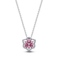 Herbarium Cluster Sterling Silver Collier With Fancy Pink And Clear Cubic Zirconia