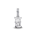 Hourglass Sterling Silver Dangle With Clear Cubic Zirconia And Glass