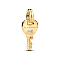 Key 14K Gold-Plated Dangle With Clear Cubic Zirconia