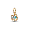 Marvel Iron Man 14K Gold-Plated Dangle With Clear Cubic Zirconia And Glow In The Dark Enamel