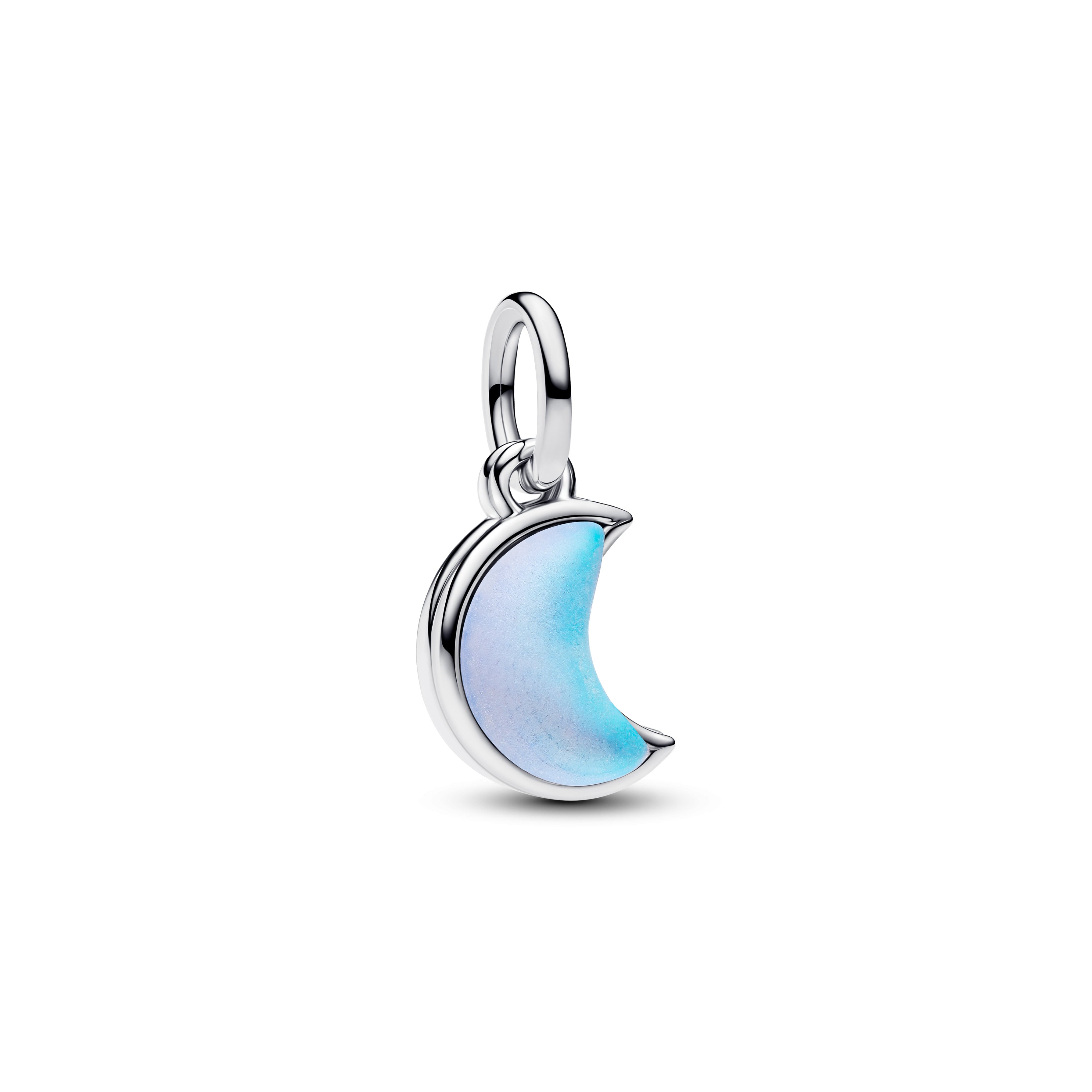Moon Sterling Silver Double Dangle With Frosted Moonstone Resin