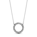 Pandora Logo Reversible Silver Collier With Clear Cubic Zirconia