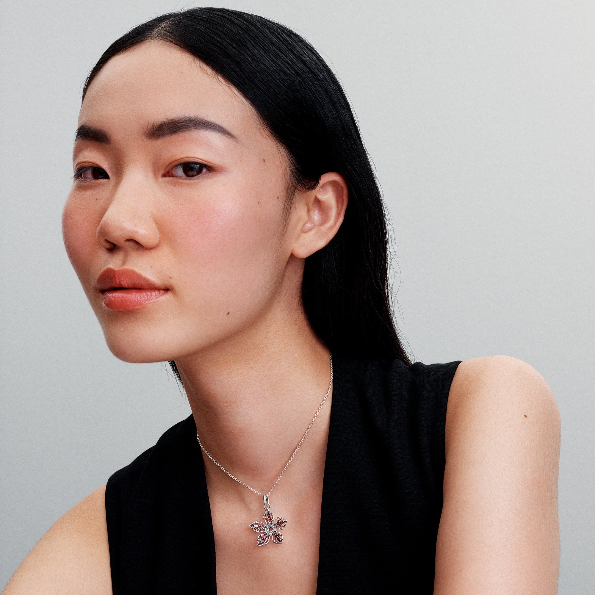 Project Red Sterling Silver Dangle With Red And Clear Cubic Zirconia