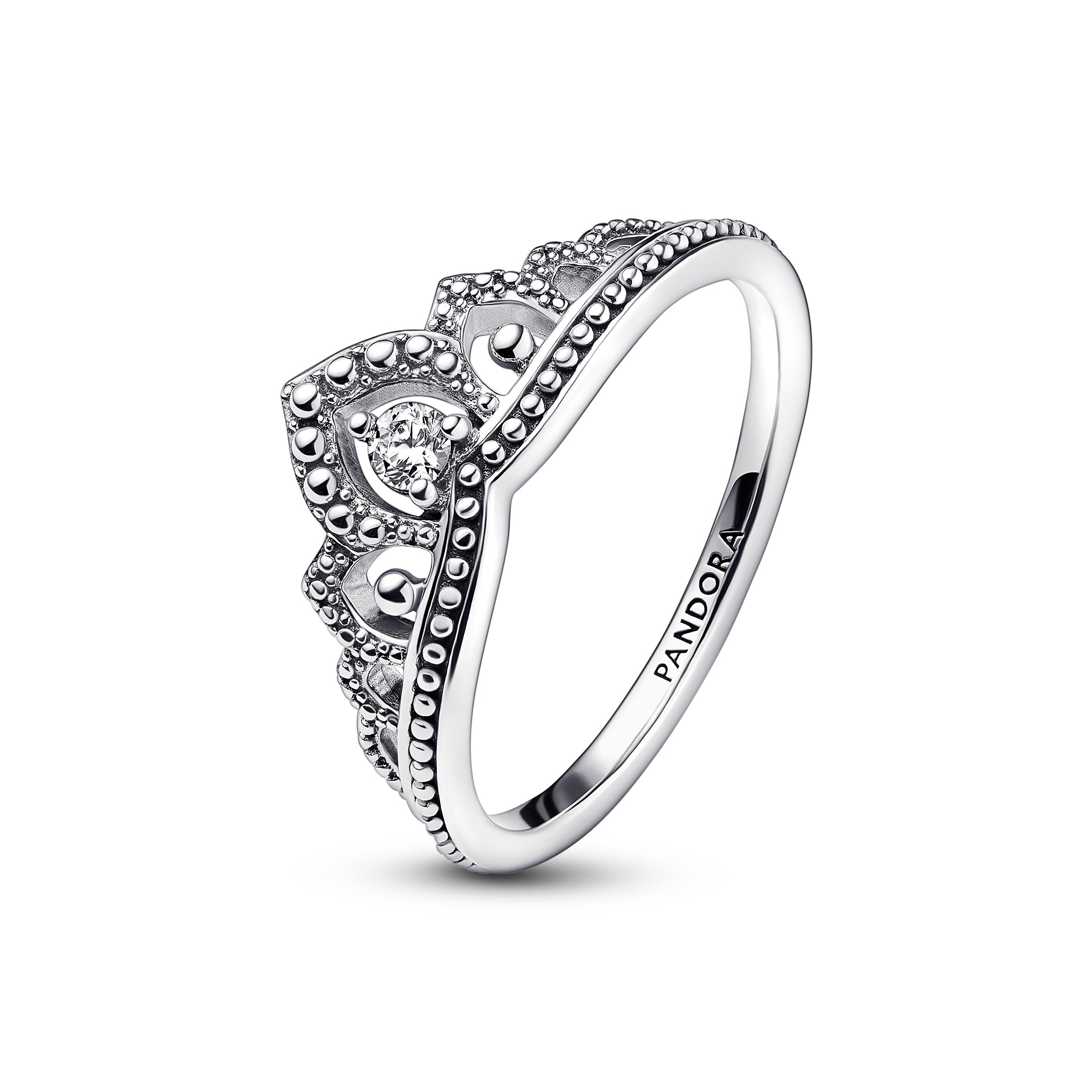 Regal Tiara Sterling Silver Ring With Clear Cubic Zirconia