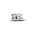 Sis Sterling Silver Charm With Clear Cubic Zirconia
